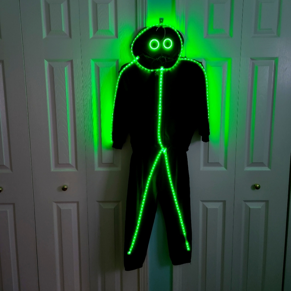 GLOWY ZOEY Kids Light-up Costume & Glasses sz Youth Medium